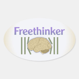 Freethinker-(wenn das Gehirn frei bricht,) Ovaler Aufkleber