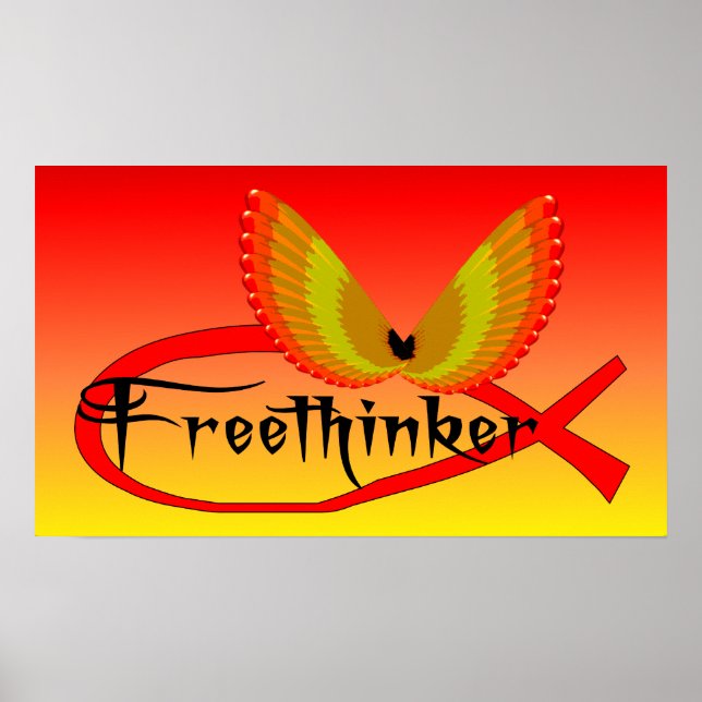 Freethinking Fish Symbol Poster (Vorne)