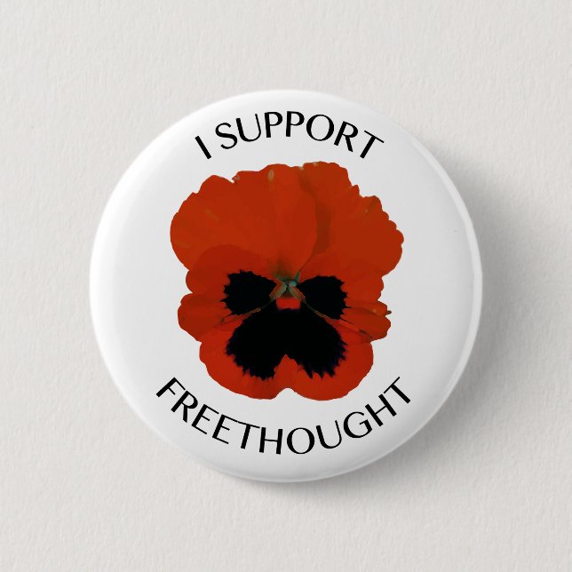 Freethought Viola-Blumen-Knopf Button (Vorderseite)