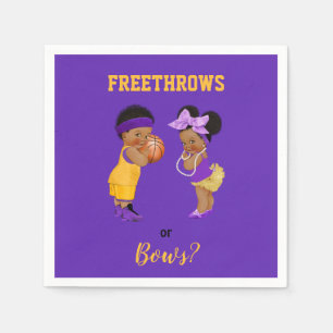 Freethrows oder Bows Lila Gold Basketball Boy Girl Serviette