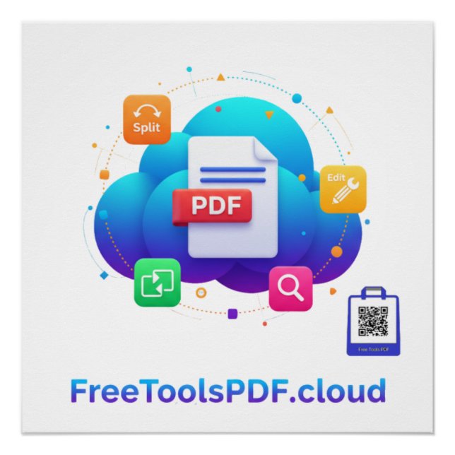 FreeToolsPDF – Digitale Power auf deinem Shirt! Poster (Vorderseite)