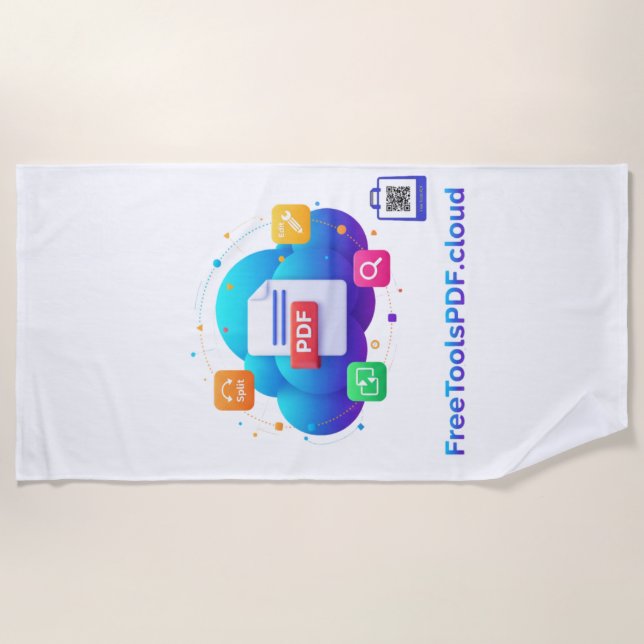 FreeToolsPDF – Digitale Power auf deinem Shirt! Strandtuch (Vorderseite)