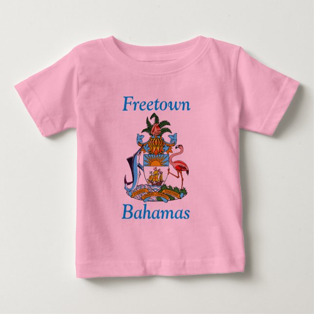 Freetown, Bahamas mit Wappen (Eleuthera) Baby T-shirt (Vorderseite)