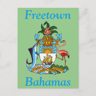 Freetown, Bahamas mit Wappen (Eleuthera) Postkarte