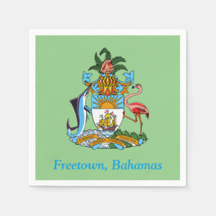 Freetown, Bahamas mit Wappen (Eleuthera) Serviette