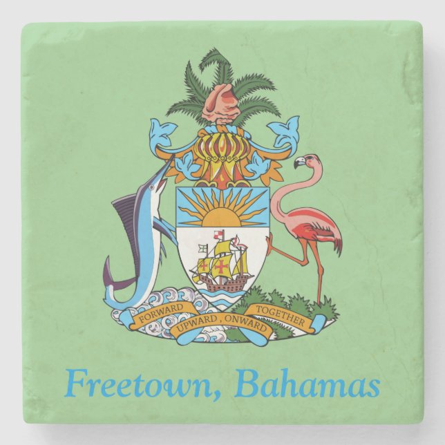 Freetown, Bahamas Ship & Flamingo (Eleuthera) Steinuntersetzer (Vorderseite)