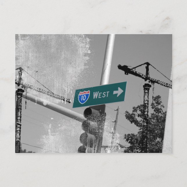 Freeway 10 West-Zeichen Postkarte (Vorderseite)