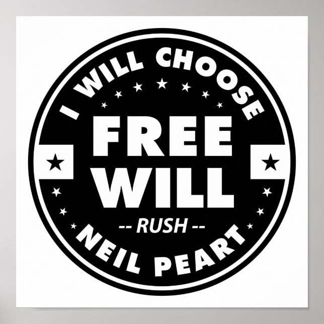 Freewill, motivierend Zitat Poster (Vorne)
