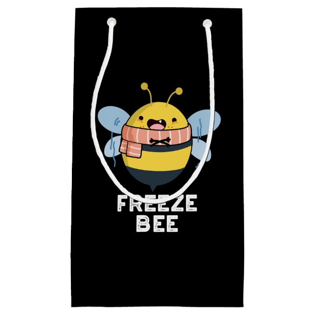 Freeze Bee Funny Insect Bug Pun Dark BG Kleine Geschenktüte (Vorderseite)