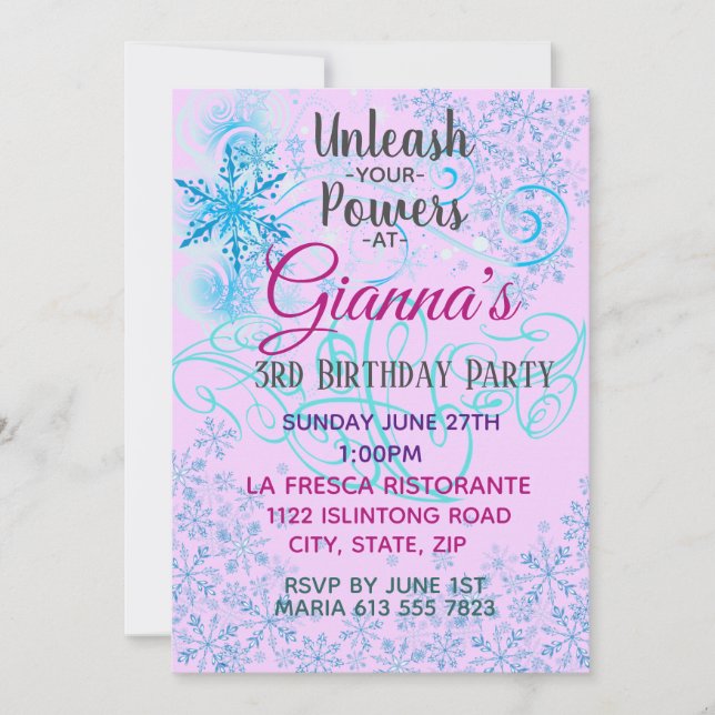 Freezing Snow Magic Invasion Einladung (Vorderseite)