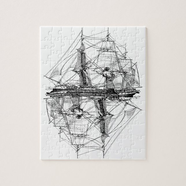 Fregatte-Puzzlespiel-Niveau 10 Puzzle (Vertikal)