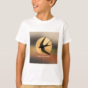 Frei als Vogel - Elegante Schlucken mit Goldener S T-Shirt