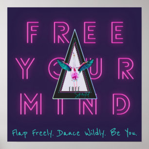 Frei dein Mind-freies Flamingo Inspo Poster