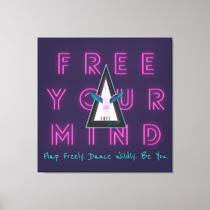 Frei dein Mind-freies Flamingo Inspo Poster Leinwanddruck