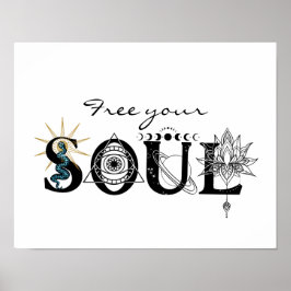 Frei dein Soul spirituelle Kunst Stars Lotus inspi Poster