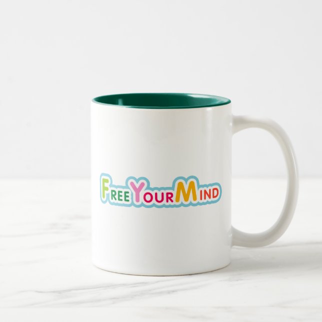 Frei deinen Geist Zweifarbige Tasse (Rechts)