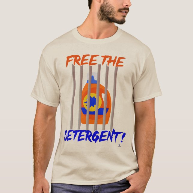 Frei den Detergent Funny Wäsche-Slogan T-Shirt (Vorderseite)