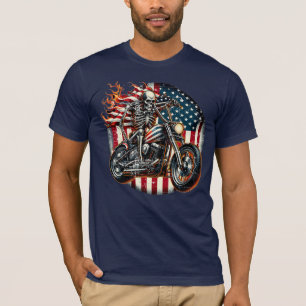 Frei fahren, Brennen Bright Patriotic Sensenmann a T-Shirt