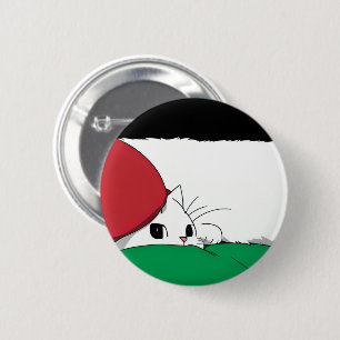 FREI FÜR PALÄSTINA Flaggenkatze Button