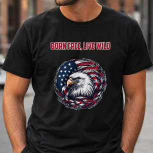Frei geboren, wild leben, amerikanischer Geist Fre Tri-Blend Shirt