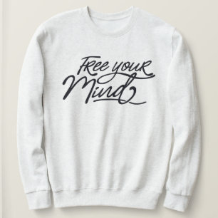 Frei Ihren Mind Positive Yoga Quote Script Schrift Sweatshirt