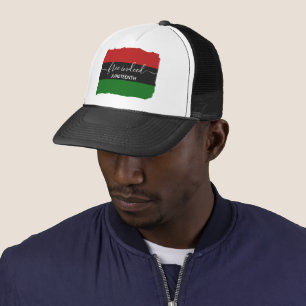 FREI IN DER TAT Panafrikanischer JUNETEENTH Truckerkappe