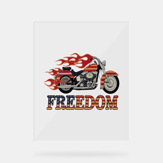 Frei-Motorrad-Flammen Acrylschild