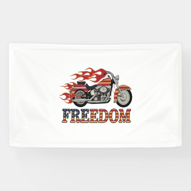 Frei-Motorrad-Flammen Banner (Horizontal)