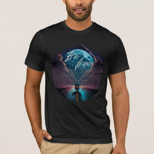 frei   Motorradfahren im Mondlicht T-Shirt