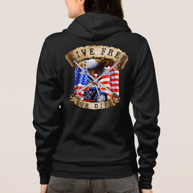 frei oder Die, Motorradpatt, Adler, Hoodie (Rückseite)