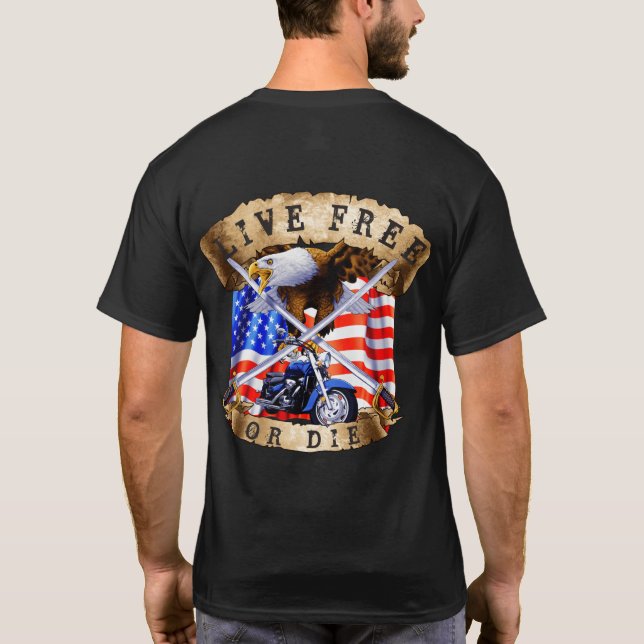 frei oder Die, Motorradpatt, Adler, T-Shirt (Rückseite)