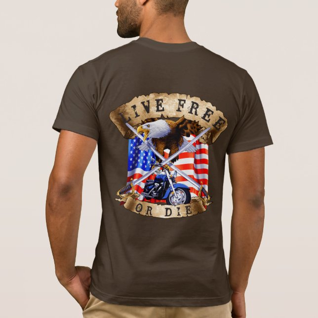 frei oder Die, Motorradpatt, Adler, T-Shirt (Rückseite)
