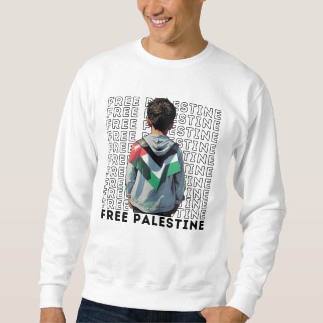 FREI PALESTINE weiß Sweatshirt (Vorderseite)