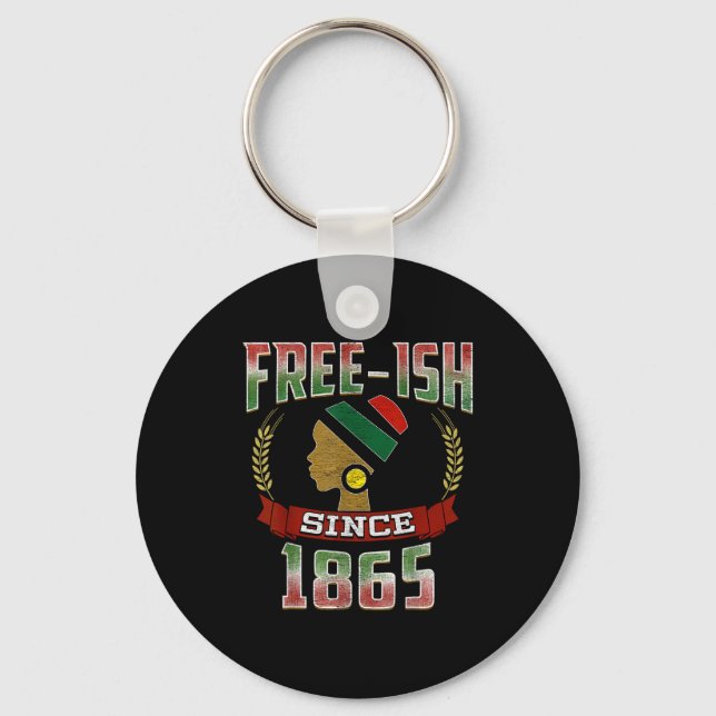 Frei seit 1865 juneteenth schwarzer Stolz  Schlüsselanhänger (Vorderseite)
