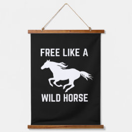 Frei wie ein wildes Pferd Wandteppich Mit Holzrahmen