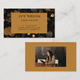 Freiberufliche Fotos mit Golden & Black Telefonnummerkarte