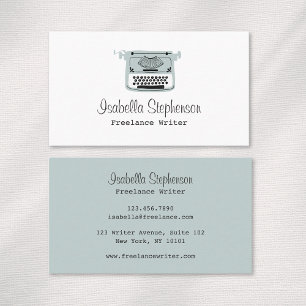 Freiberuflicher Autor Redakteur Schreibmaschine Mo Visitenkarte