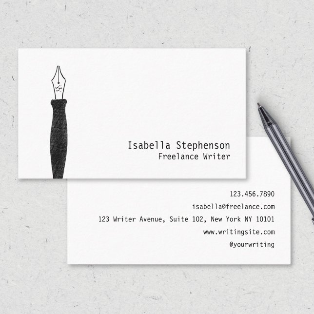 Freiberuflicher Autor Redakteur Texter Stift Visitenkarte (Von Creator hochgeladen)