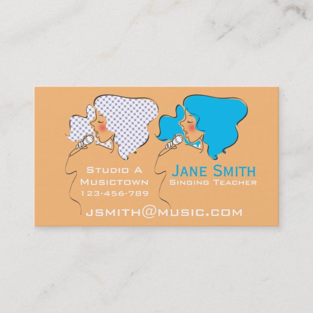 Freiberuflicher Gesang- und Sprachcoach-Musiklehre Visitenkarte (Vorderseite)