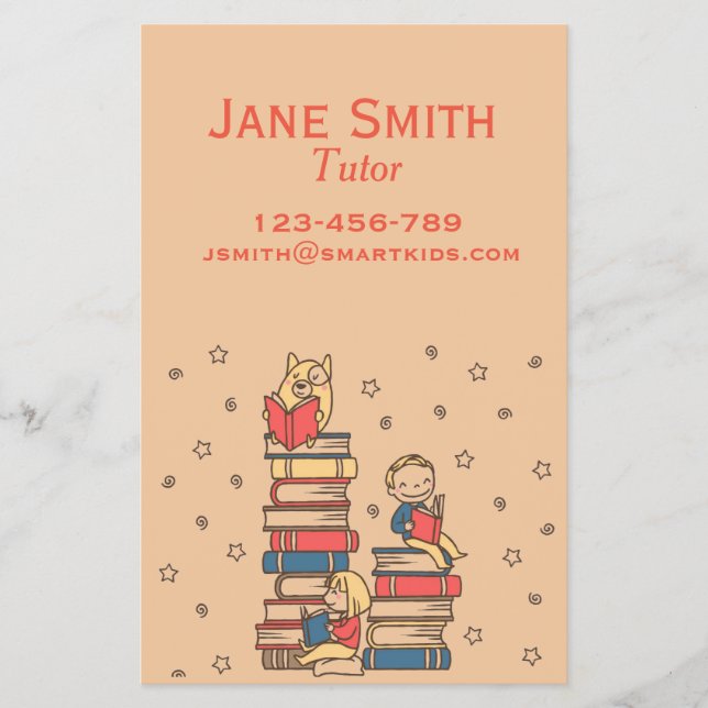 Freiberuflicher Lektorat oder Lehrer für Kinder Flyer (Vorne)