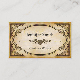 Freiberuflicher Schriftsteller - Elegant Vintage A Visitenkarte