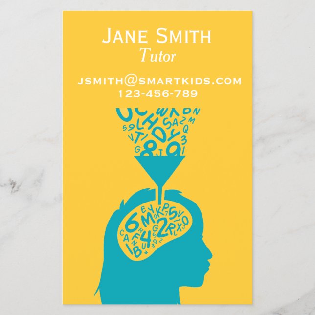 Freiberuflicher Tutor oder Lehrer für jedes Fach Flyer (Vorne)