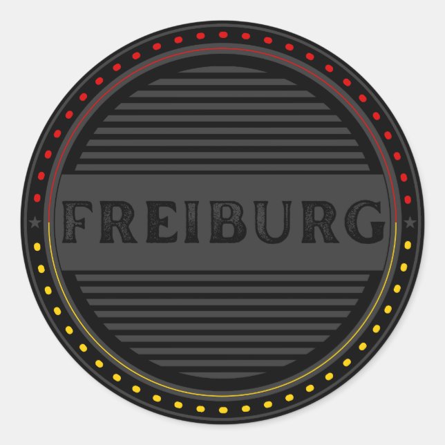 Freiburg City Pride Emblem – German Identity Runder Aufkleber (Vorderseite)