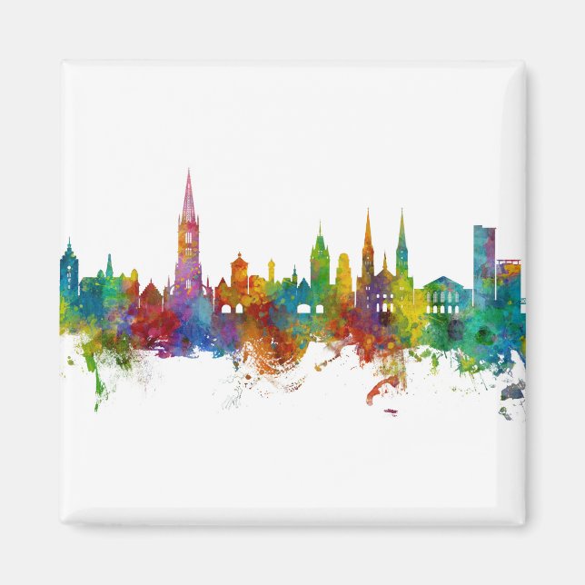 Freiburg Deutschland Skyline Magnet (Vorne)