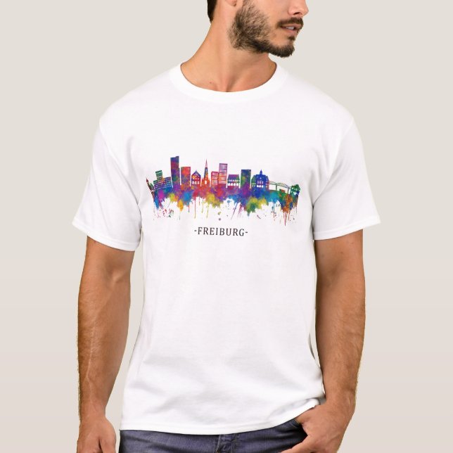 Freiburg Deutschland Skyline T-Shirt (Vorderseite)