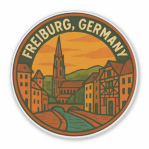 Freiburg Deutschland Stadtansicht Aufkleber