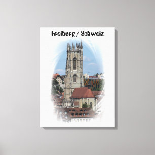Freiburg / Fribourg Druck auf Keilleinwand Leinwanddruck