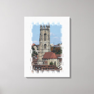 Freiburg / Fribourg Druck auf Keilleinwand Leinwanddruck