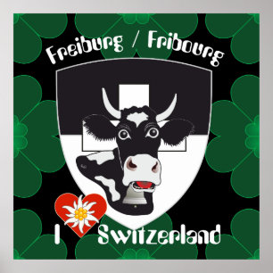 Freiburg Fribourg Schweiz Suisse Poster