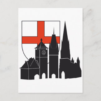 Freiburg Silhouette mit Wappen Postkarte